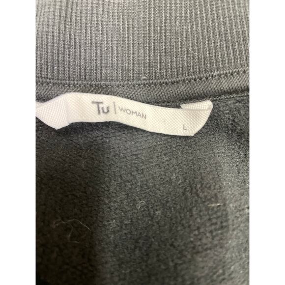 Tu Woman Holiday Sweatshirt, Large, Let's Christmas Boogie, Gold Lettering Globe - Picture 6 of 6